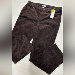 New Charter Club Petites Women's Brown Paisley Print Sz 16P